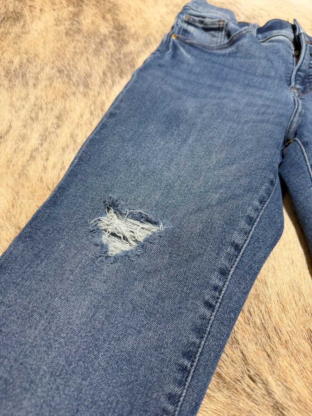 Express Skyscraper Jeans Size 2 High Rise Distressed Bootcut Split Hem - Picture 5 of 12